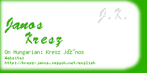 janos kresz business card